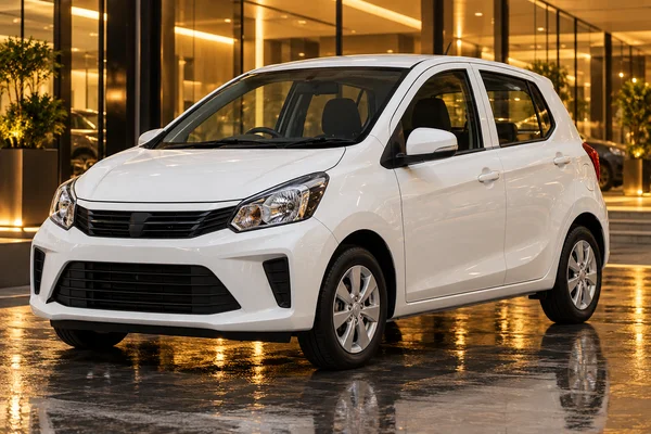 Ilustrasi kereta kategori Budget Car di showroom