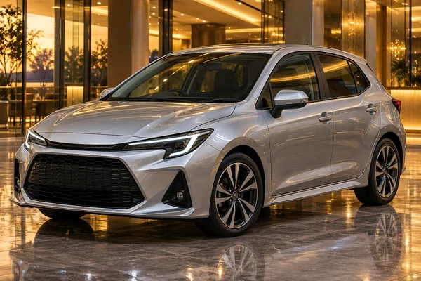Ilustrasi kereta kategori Compact Car di showroom