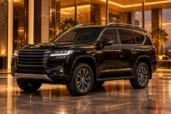 Ilustrasi kategori SUV di showroom